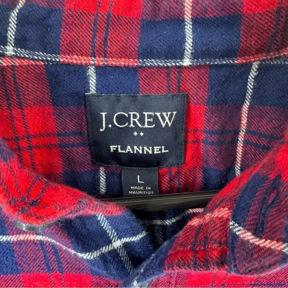 J. Crew‎ Flannel Red and Blue Casual Button Down Shirt